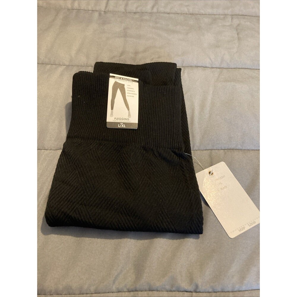 Zac & Rachel Women's Flegging Fleece Lined Leggings Black Size L/XL NWT